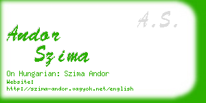 andor szima business card